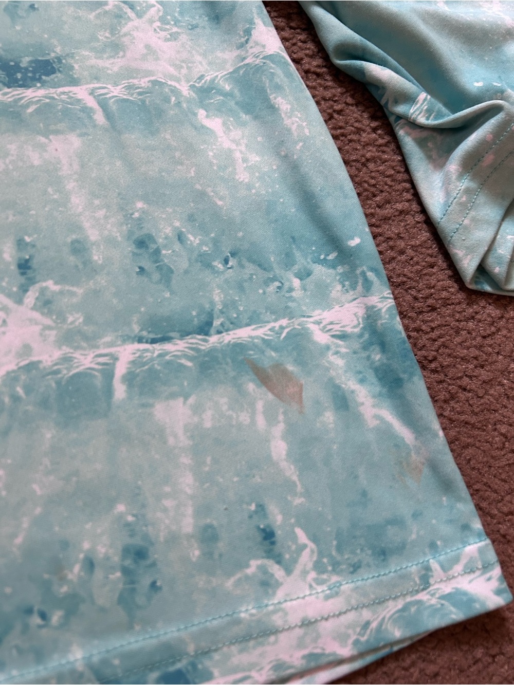 Men’s Reel Life Fishing Shirt Sz Large Teal&White Print Long Sleeved - Picture 2 of 6